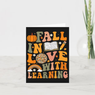Tarjeta Teacher Fall Shirt Retro Otoño Pumpd del Día de Ac