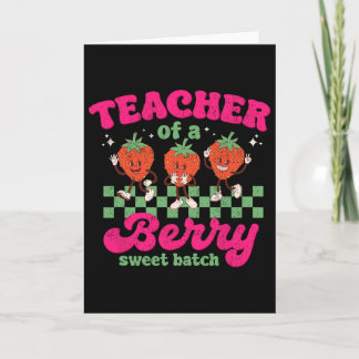 Tarjeta Teacher Of A Berry Sweet Tch Fun Strawberry Design