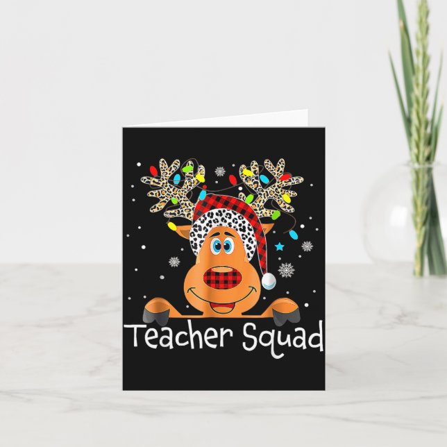Tarjeta Teacher Squad Reindeer Teacher Christmas Xmas  (Anverso)
