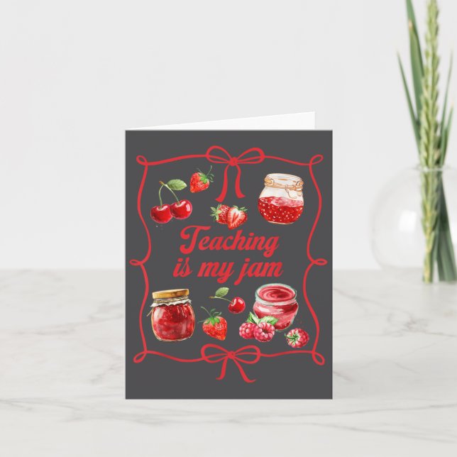 Tarjeta Teacher Teach Loves Insre Strawberry Teaching Is M (Anverso)