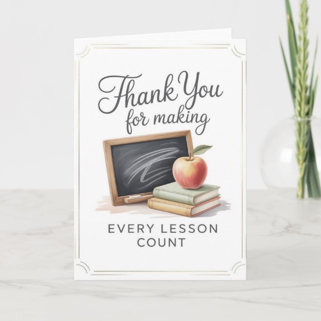 Tarjeta Teacher Thank You Card (Anverso)