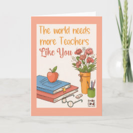 Tarjeta Teacher's Day Card with Flowers
