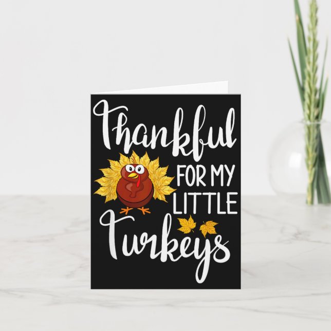 Tarjeta Teachers Thanksgiving Thankful For My Little Turke (Anverso)