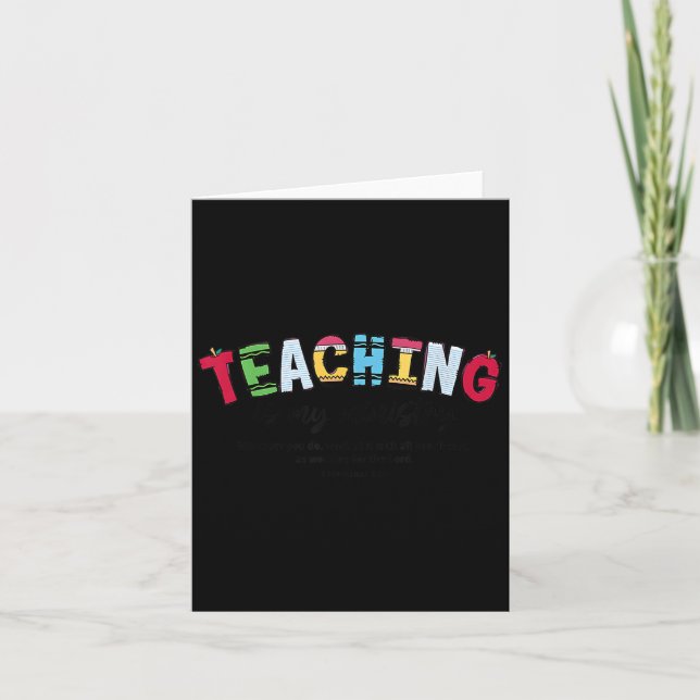 Tarjeta Teaching Is My Ministry Christian Teacher Bible Ve (Anverso)