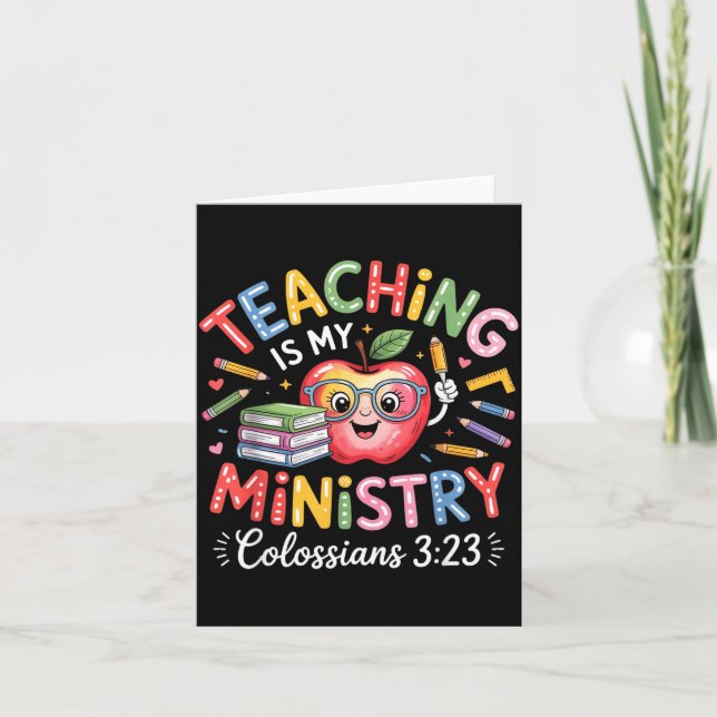 Tarjeta Teaching Is My Ministry Christian Teacher Design  (Anverso)