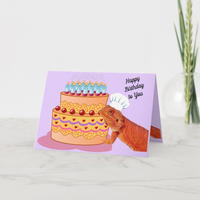 Tarjeta Teak the Beardie te desea un cumpleaños feliz (Anverso)