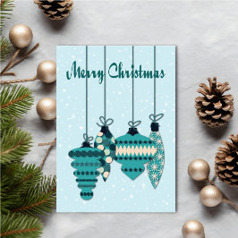 Tarjeta Teal Ornaments Christmas