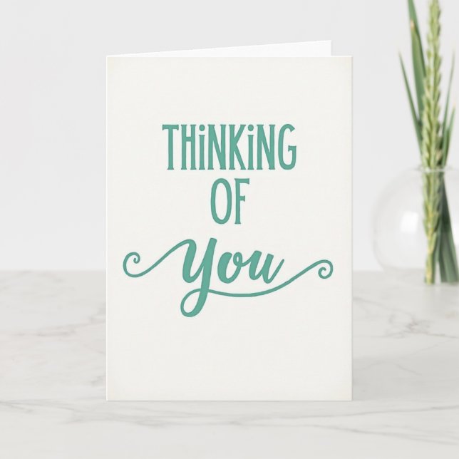 Tarjeta Teal Thinking Of You Card (Anverso)