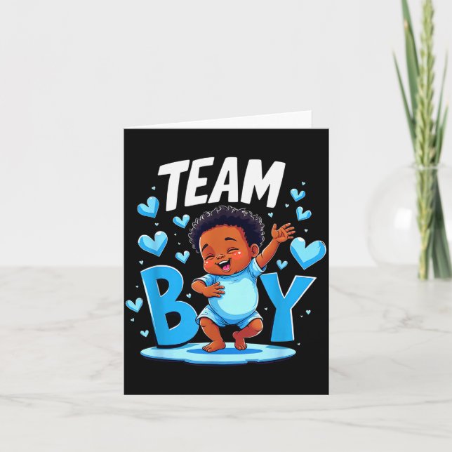 Tarjeta Team Boy Design Gender Reveal New Baby Boy  (Anverso)