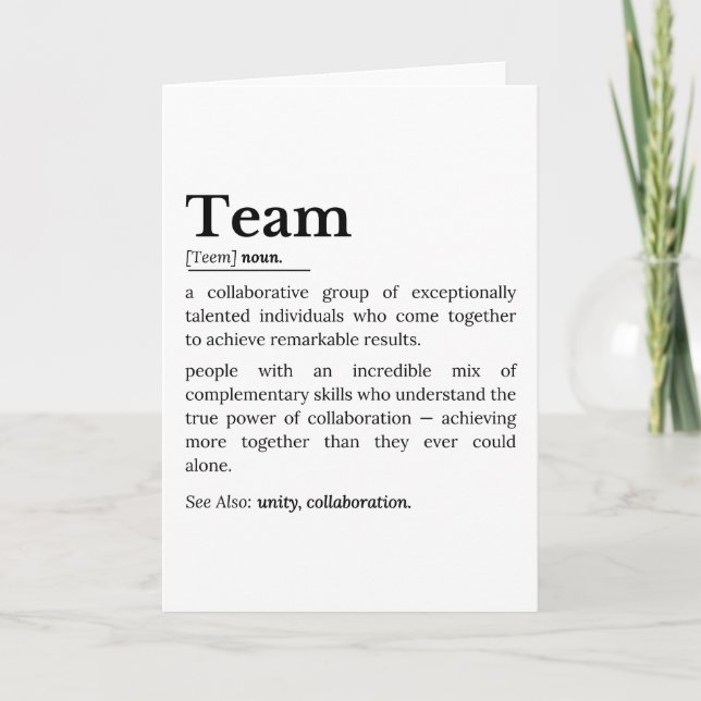 Tarjeta Team Definition – The Power of Collaboration  (Anverso)