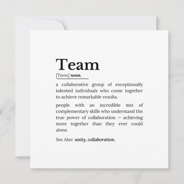 Tarjeta Team Definition – The Power of Collaboration  (Anverso)