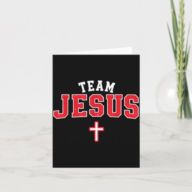 Tarjeta Team Jesus - Funny Christian Cross Emblem Faith St (Anverso)