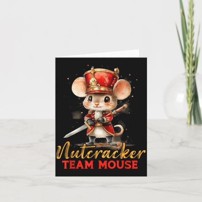 Tarjeta Team Mouse Nutcracker Christmas Dance Pajamas Kids (Anverso)