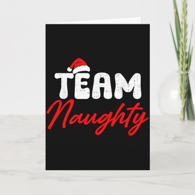 Tarjeta Team Naughty Funny Christmas Couple Matching Team  (Anverso)