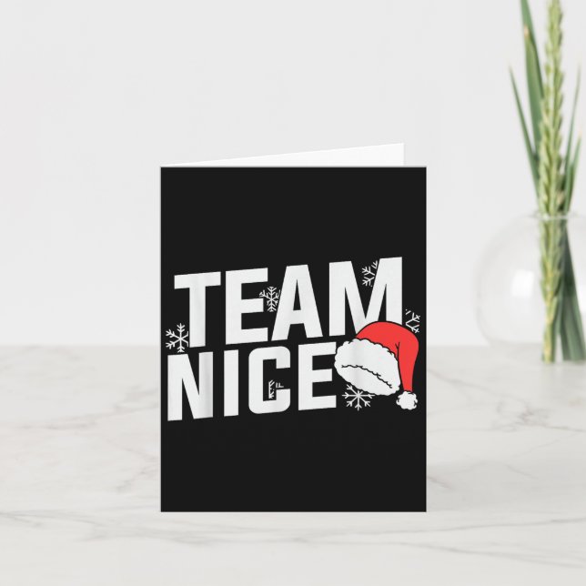 Tarjeta Team Nice Family Christmas Apparel Uni Kids &amp;  (Anverso)