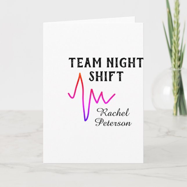 Tarjeta Team night shift nurse doctor medical name heart l (Anverso)