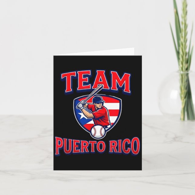 Tarjeta Team Puerto Rico Baseball Flag Patriotic  (Anverso)