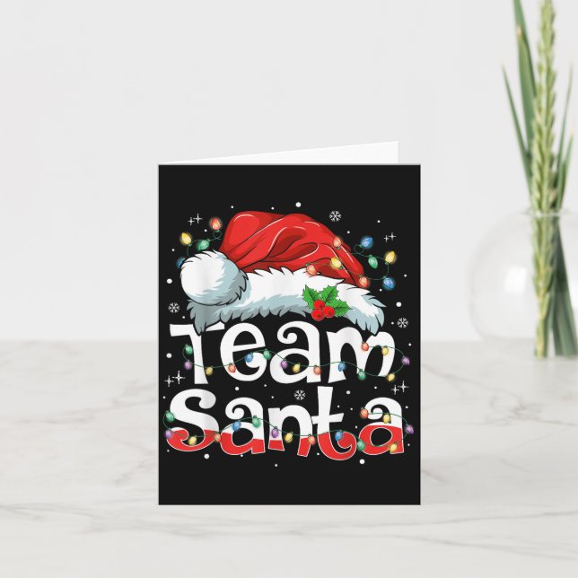 Tarjeta Team Santa Claus Christmas Family Matching Pajama  (Anverso)