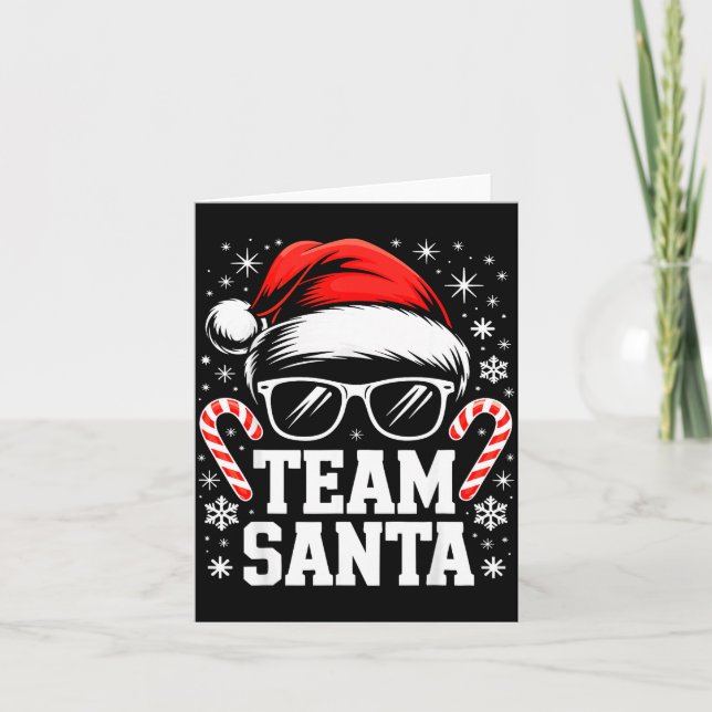 Tarjeta Team Santa Shirt Adult Kids Christmas Santa Squad  (Anverso)