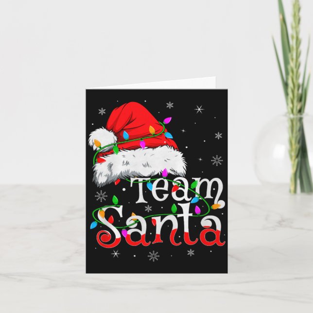 Tarjeta Team Santa Xmas Pajamas Matching Family Group Chri (Anverso)