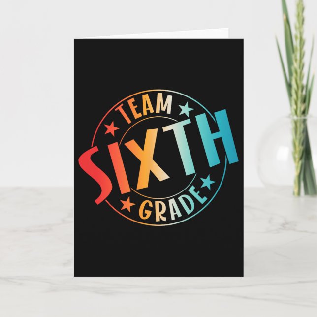 Tarjeta Team Sixth Grade Teacher Student Ck To School 6th  (Anverso)