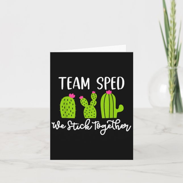 Tarjeta Team Sped We Stick Together Teacher Teaching Men W (Anverso)