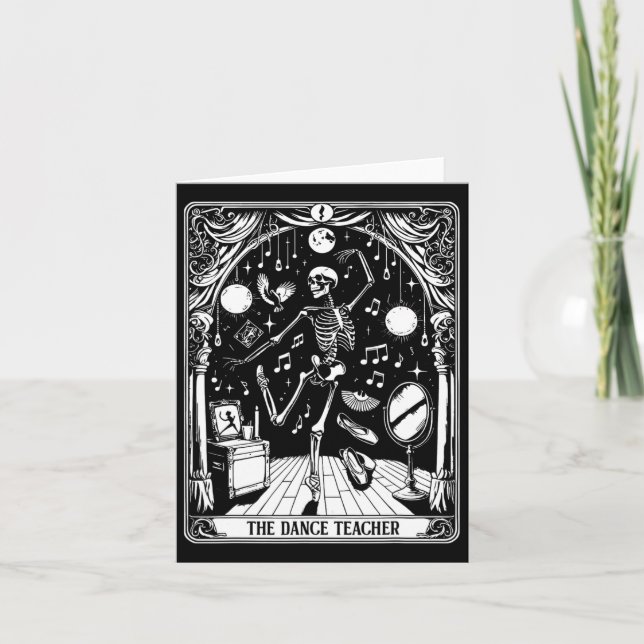 Tarjeta Teatro de danza Tarot Card Skeleton Ballet de bail (Anverso)