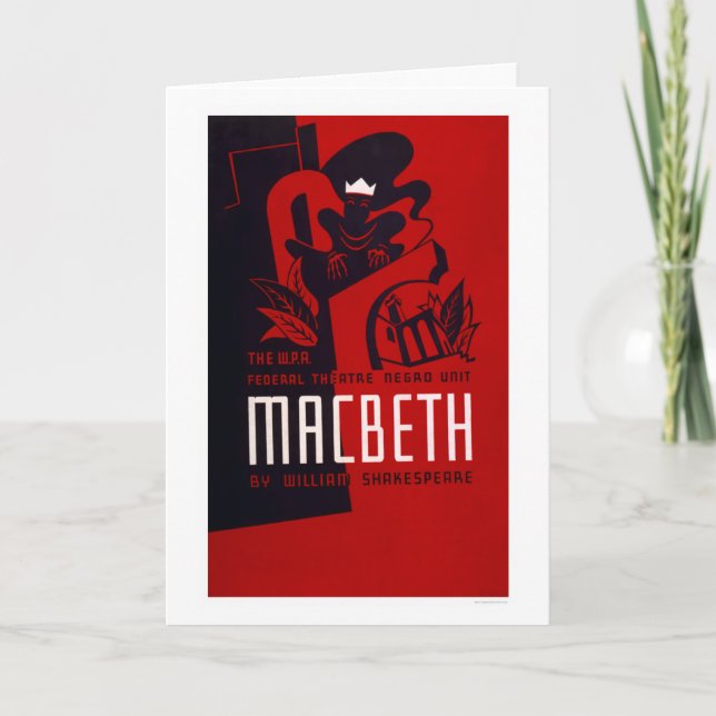 Tarjeta Teatro del negro de Macbeth WPA 1937 (Anverso)