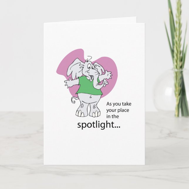 Tarjeta Teatro musical, música, elefante, buena suerte (Anverso)