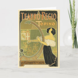 Tarjeta Teatro Regio Vintage Art Nouveau
