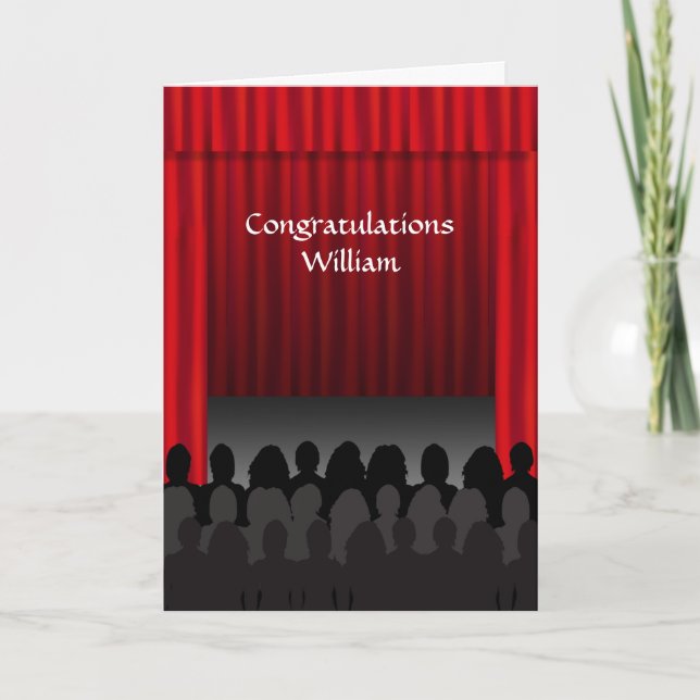 Tarjeta Teatro Stage Felicitaciones Personalizado Saludo (Anverso)