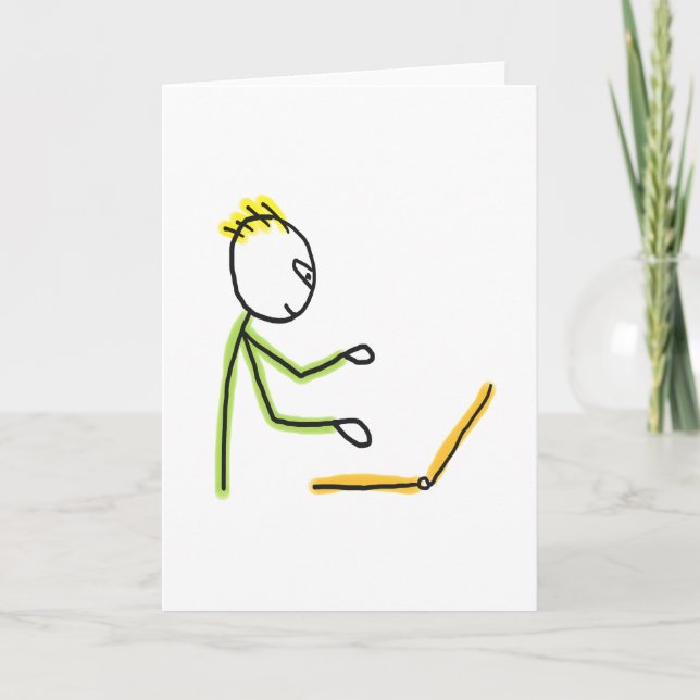 Tarjeta Tech Guy Stickman (Anverso)