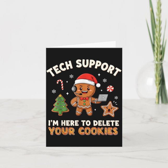 Tarjeta Tech Suprt Christmas Cookies Women Men Funny Chris (Anverso)