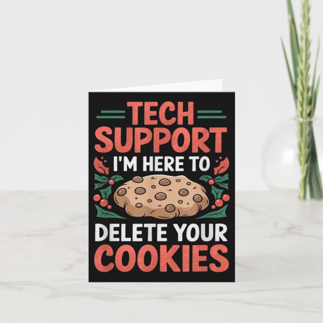 Tarjeta Tech Suprt Christmas Helpdesk Computer Geek Cookie (Anverso)