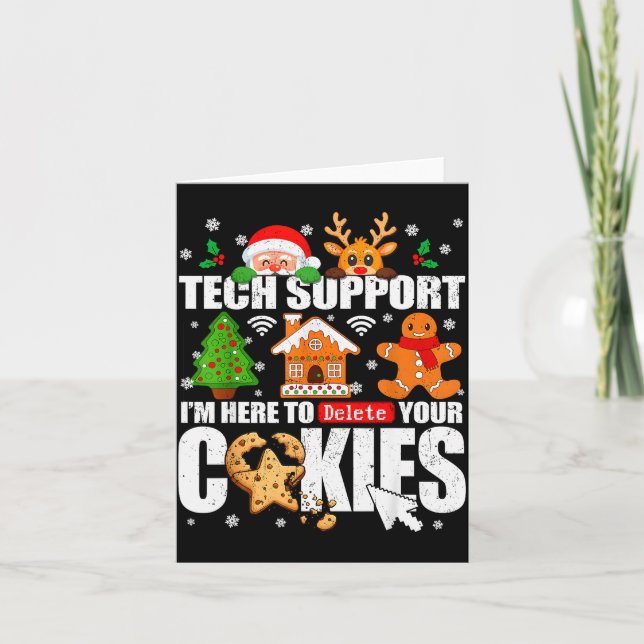 Tarjeta Tech Suprt Delete Your Cookies Men Ugly Christmas  (Anverso)