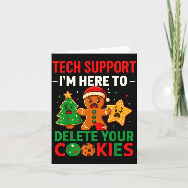 Tarjeta Tech Suprt Here To Delete Cookies Christmas Men Wo (Anverso)