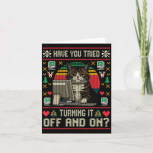 Tarjeta Tech Suprts Cat Ingeniero Informático Ugly Christm