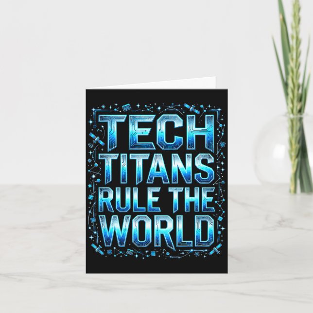 Tarjeta Tech Titans Rule Funny Big Technology Satire Wer G (Anverso)