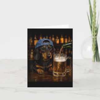 Tarjeta Teckel bebiendo cerveza meme divertido de perro vi