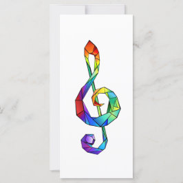 Tarjeta Tecla musical arcoiris tremendo clef