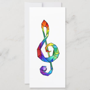 Tarjeta Tecla musical arcoiris tremendo clef