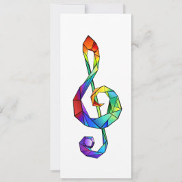 Tarjeta Tecla musical arcoiris tremendo clef