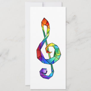 Tarjeta Tecla musical arcoiris tremendo clef