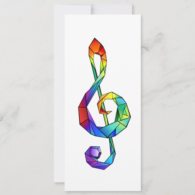 Tarjeta Tecla musical arcoiris tremendo clef (Anverso)