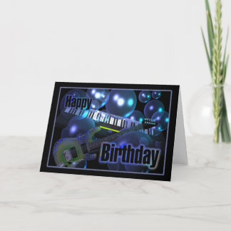 Tarjeta Teclado de la guitarra del feliz cumpleaños