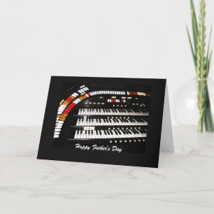 Tarjeta Teclado de órganos antiguos Feliz Día del Padre
