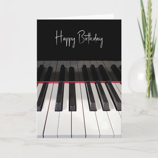 Tarjeta Teclado de piano de cumpleaños (Anverso)