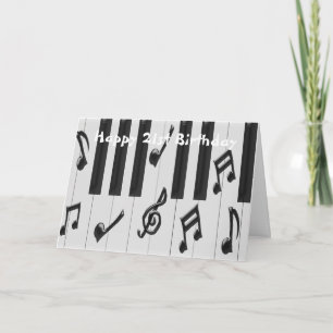 Tarjeta Teclado Piano Personalizado 21º cumpleaños