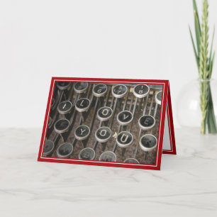 Tarjeta Teclas de máquina de escribir "Te amo"