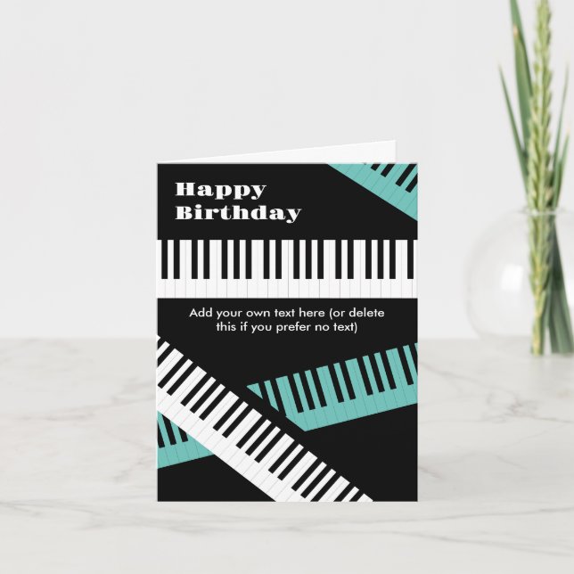 Tarjeta Teclas de piano de cumpleaños Música moderna (Anverso)